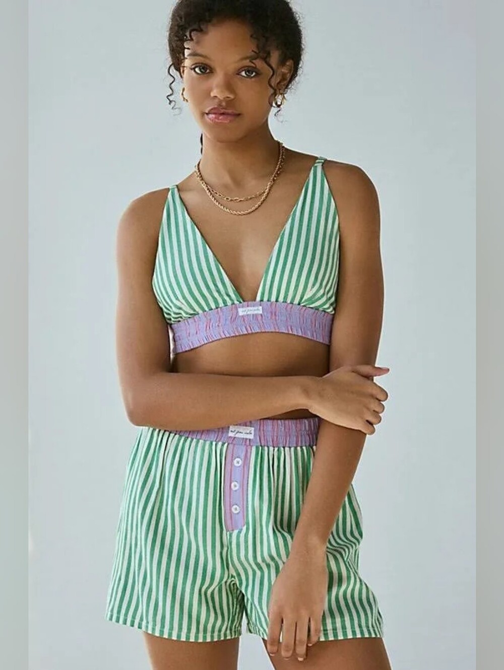 Urban Outfitters Out From Under Boxer Triangle Bralette Medium NWT